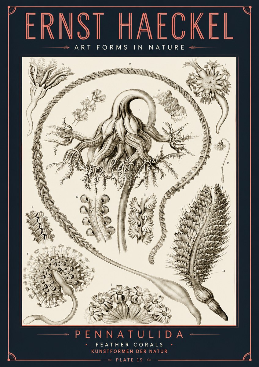 Ernst Haeckel Pennatulida - Sea Pens No6 - Juliste
