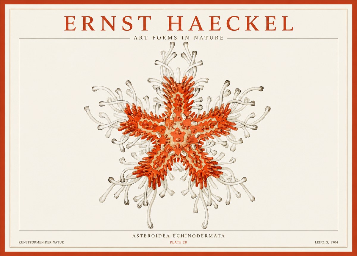 Ernst Haeckel Asteroidea Echinodermata Plate 28 No1 - Juliste
