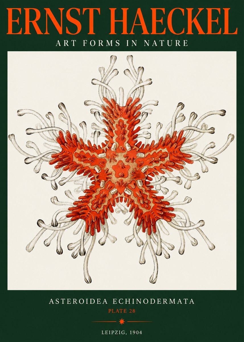 Ernst Haeckel Asteroidea Echinodermata Plate 28 No2 - Juliste