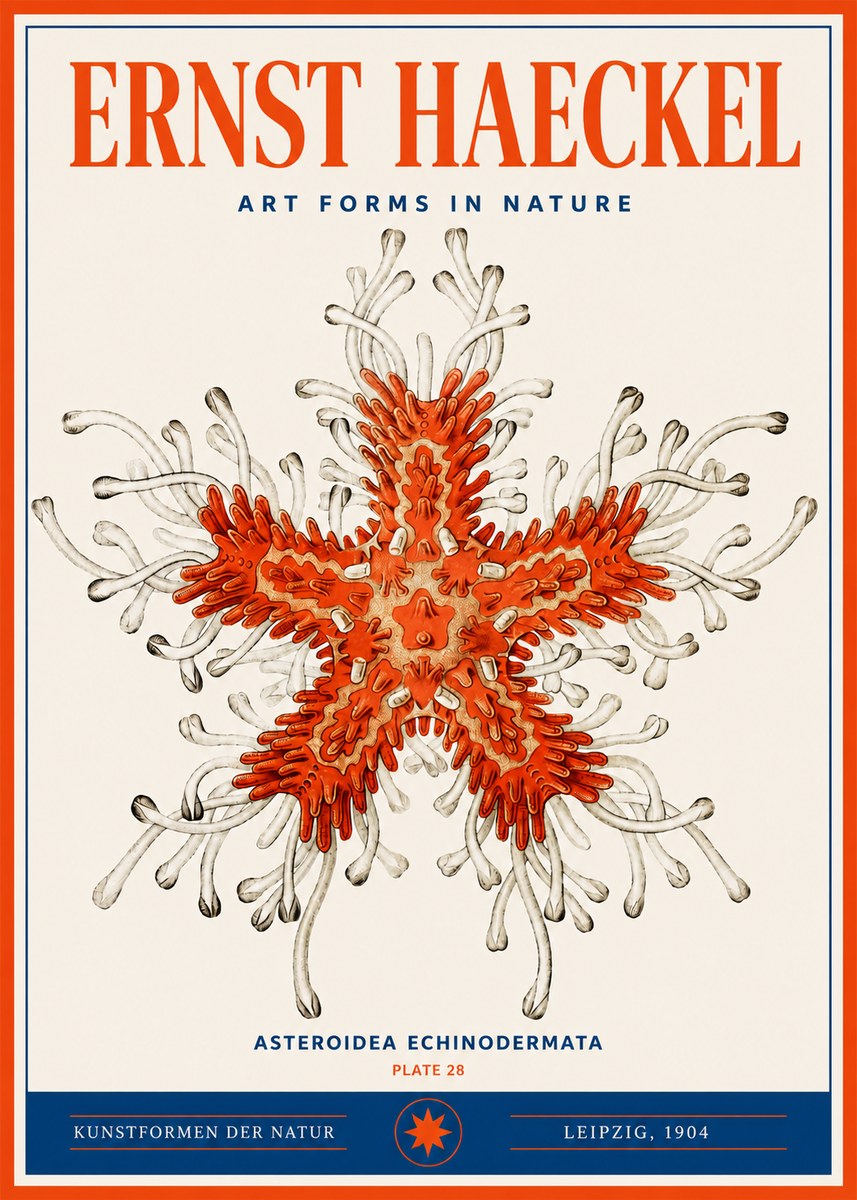 Ernst Haeckel Asteroidea Echinodermata Plate 28 No3 - Juliste