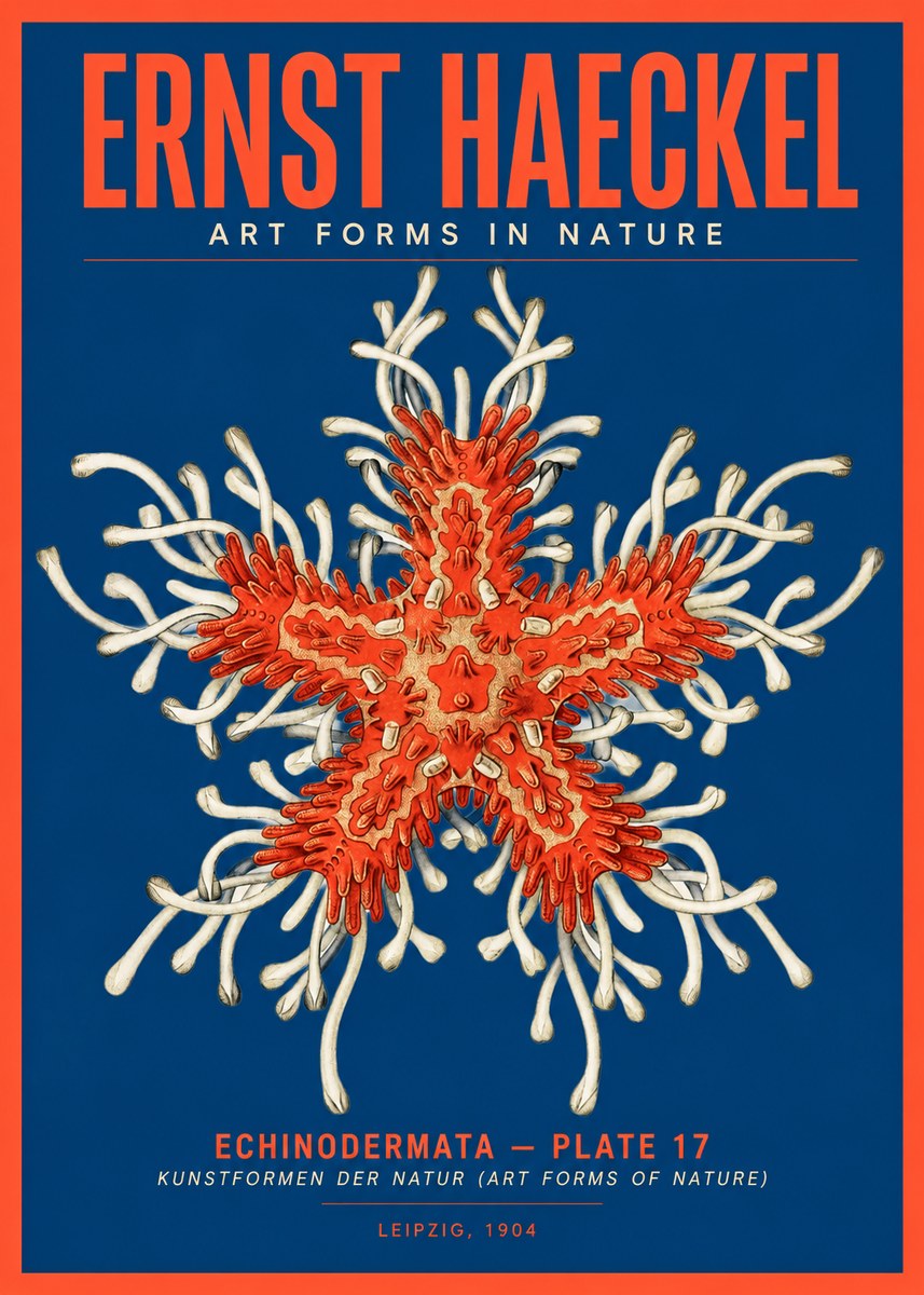 Ernst Haeckel Asteroidea Echinodermata Plate 28 No5 - Juliste