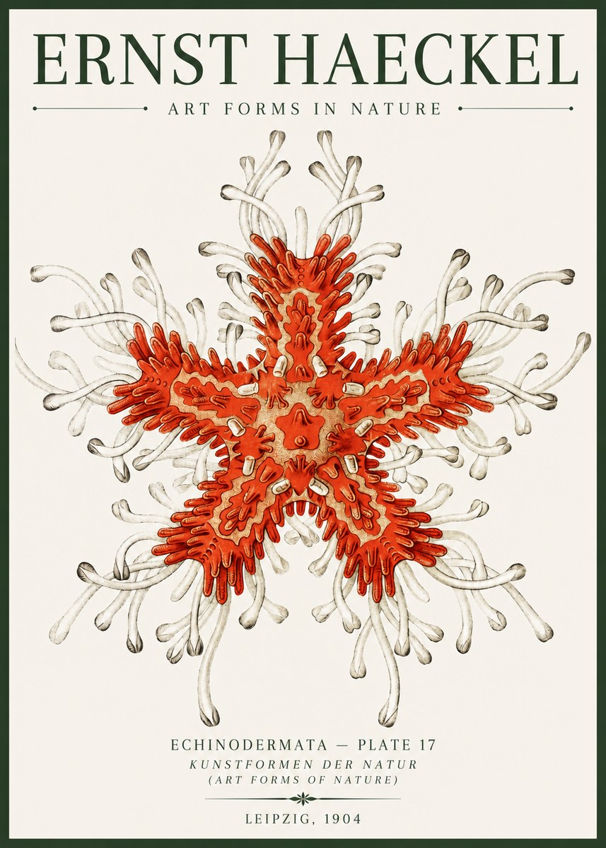 Ernst Haeckel Asteroidea Echinodermata Plate 28 No6 - Juliste