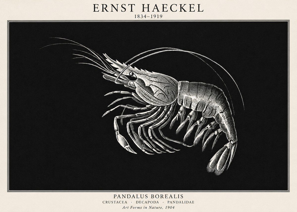 Ernst Haeckel Pandalus Borealis No1 - Juliste