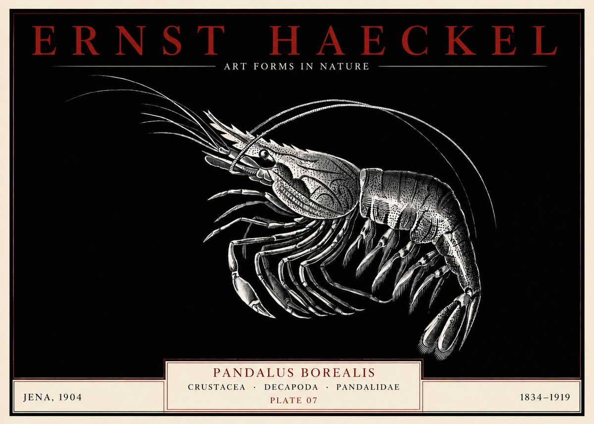 Ernst Haeckel Pandalus Borealis No3 - Juliste
