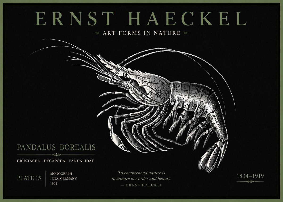 Ernst Haeckel Pandalus Borealis No5 - Juliste