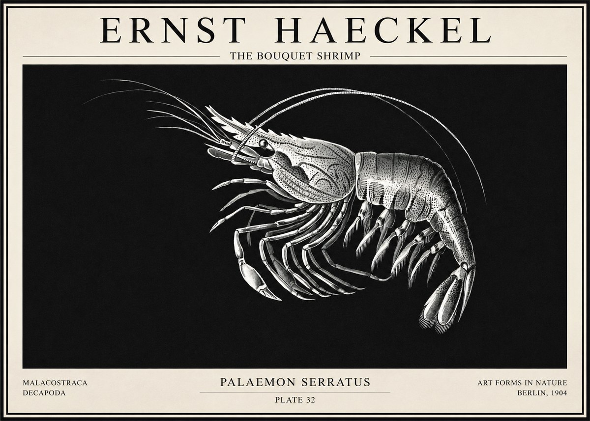 Ernst Haeckel Pandalus Borealis No6 - Juliste