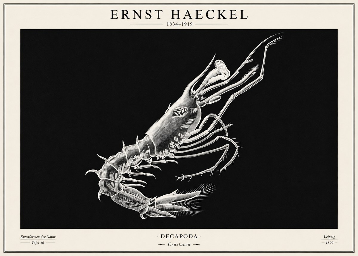 Ernst Haeckel Decapoda the Crustaceans No2 - Juliste