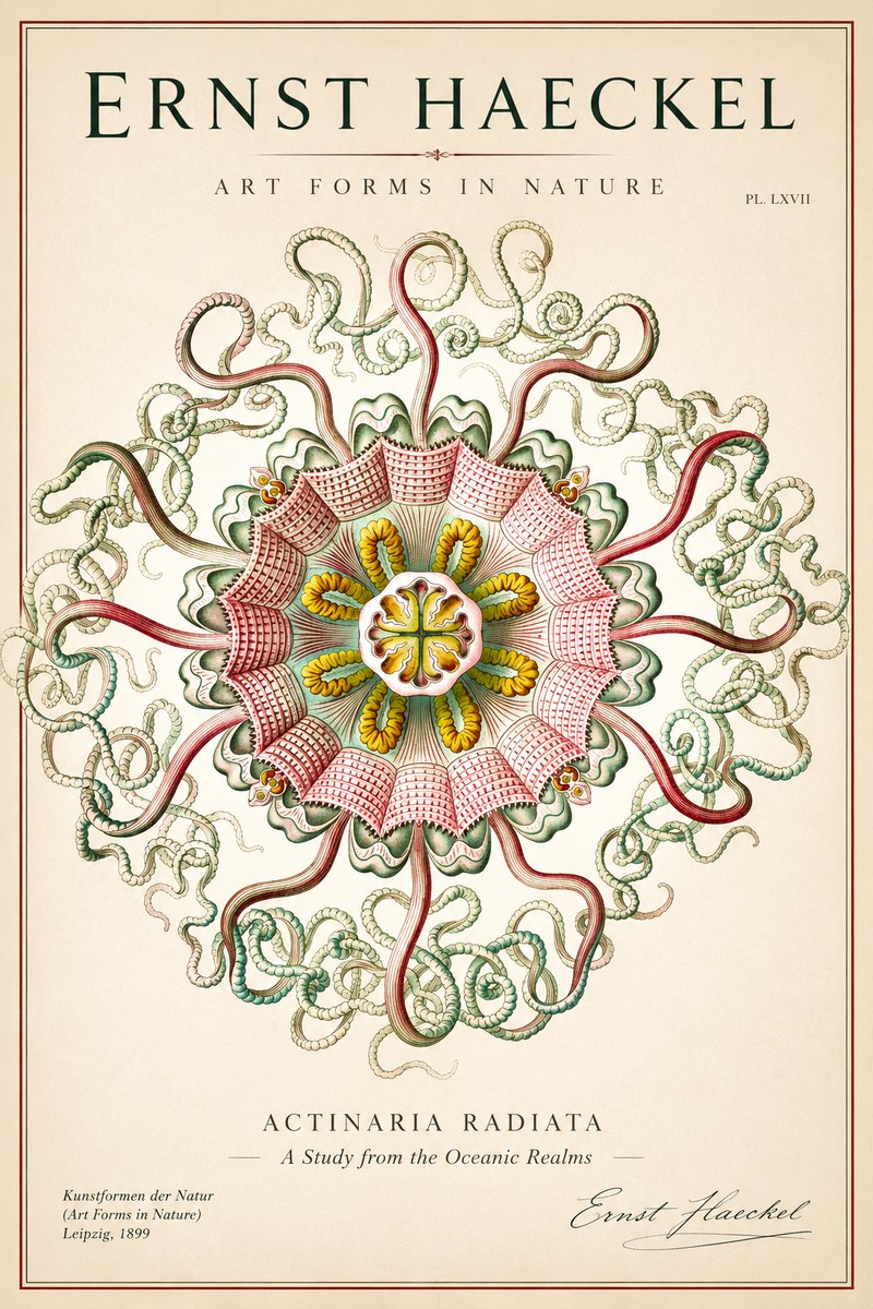 Ernst Haeckel Discomedusae – Actiniae No2 - Juliste