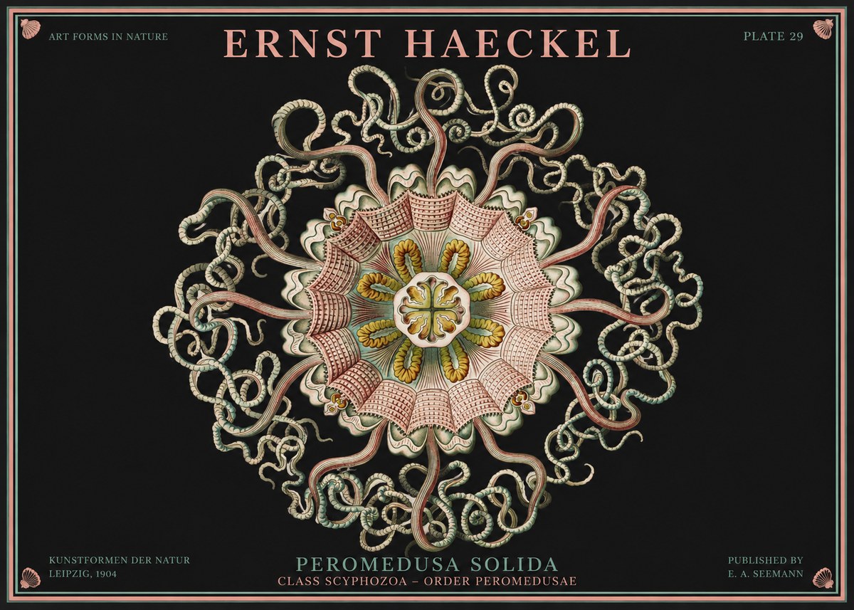 Ernst Haeckel Discomedusae – Actiniae No4 - Juliste