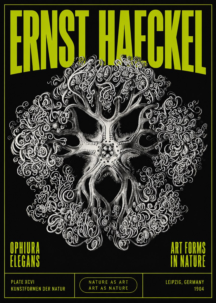 Ernst Haeckel Ophiuroidea Sea Tree - Deep Sea No5 - Juliste