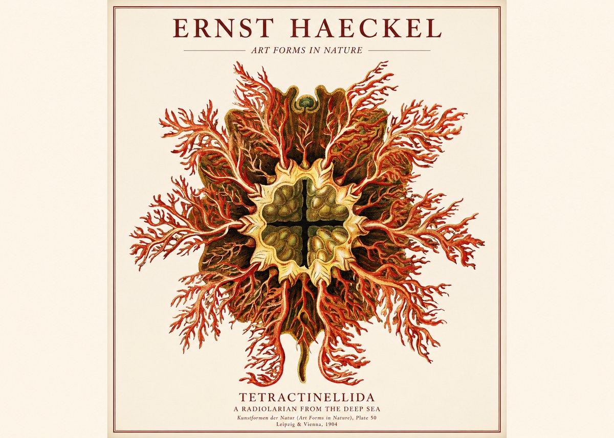 Ernst Haeckel Tetractinellida a Radiolarian from the Deep Sea No1 - Juliste