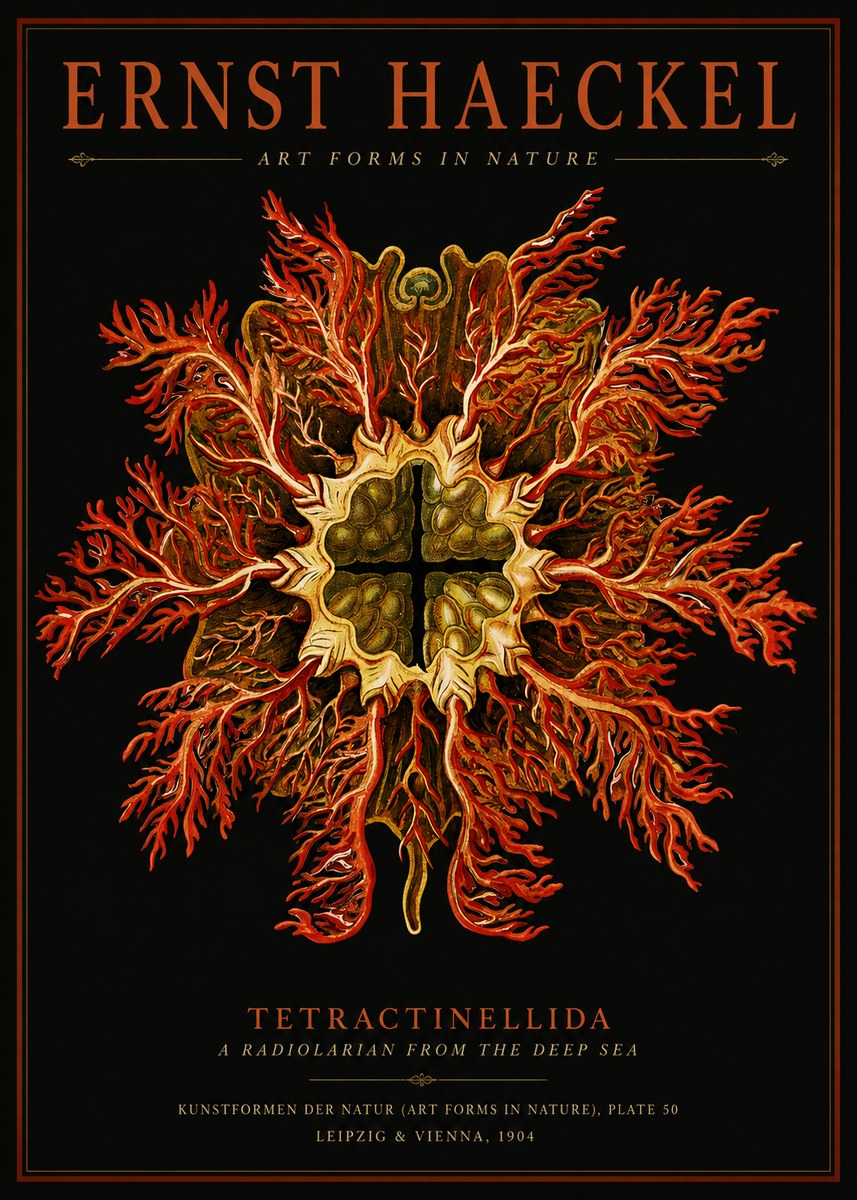 Ernst Haeckel Tetractinellida a Radiolarian from the Deep Sea No2 - Juliste