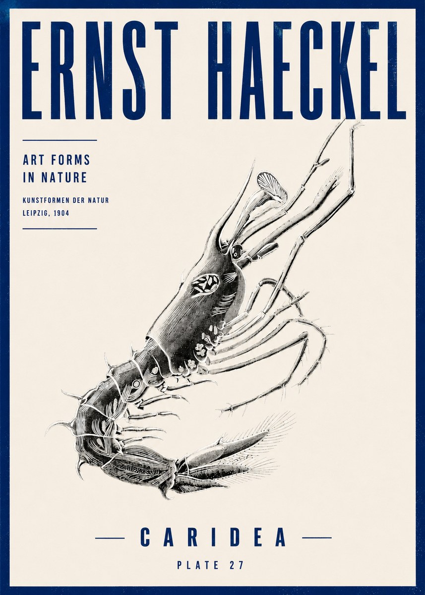Ernst Haeckel Caridea Plate 27 No4 - Juliste