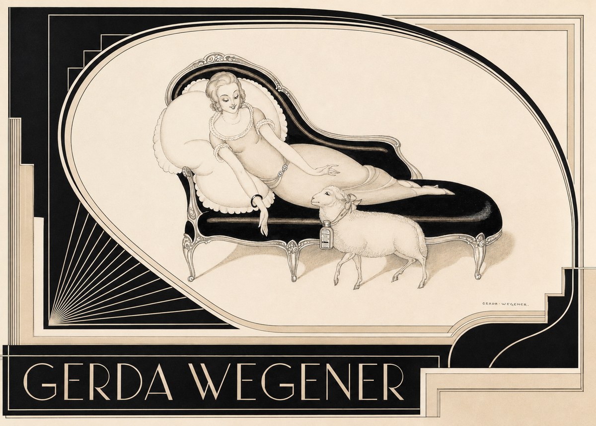 Gerda Wegener Lady with Lamb No2 - Juliste