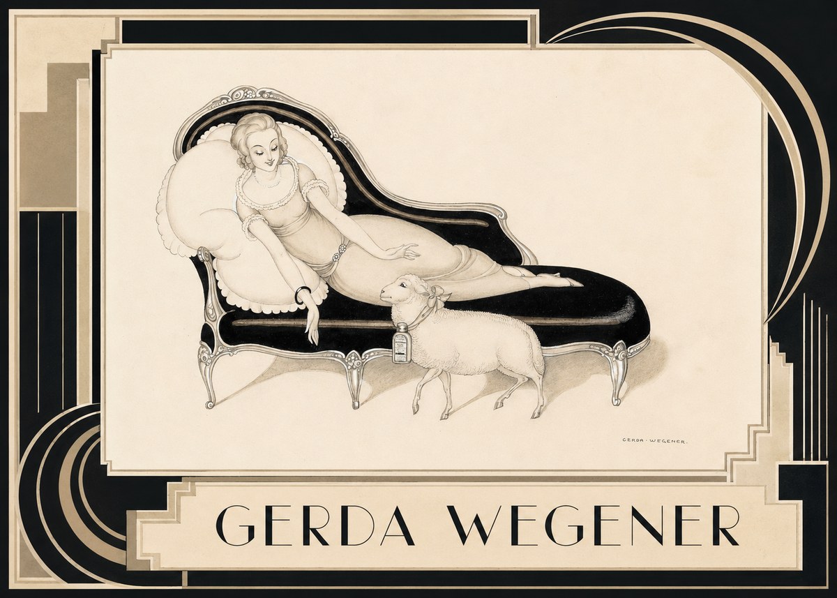 Gerda Wegener Lady with Lamb No5 - Juliste