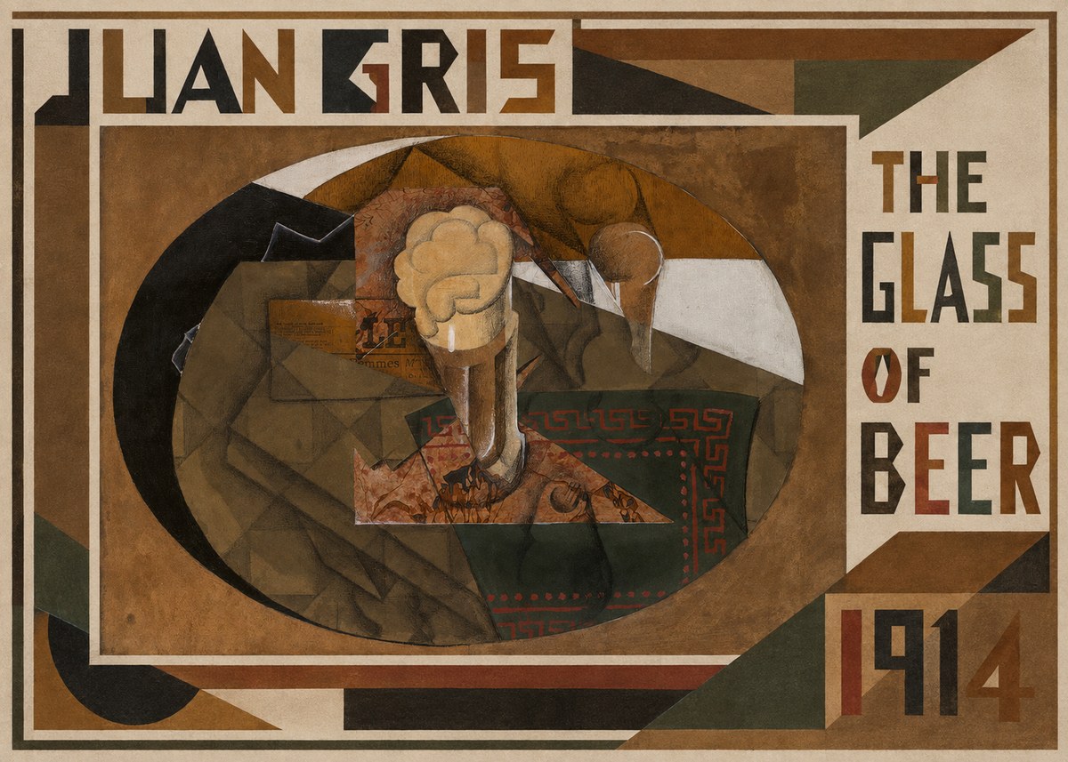 Juan Gris The Glass of Beer No1 - Juliste