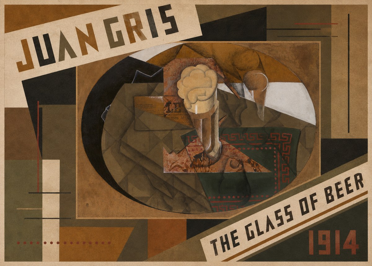 Juan Gris The Glass of Beer No2 - Juliste