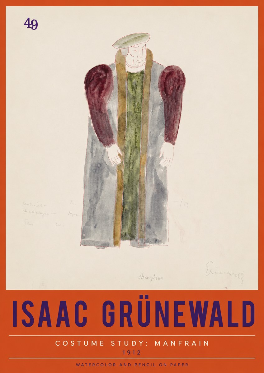 Isaac Grünewald Costume Study: Manfrain No2 - Juliste