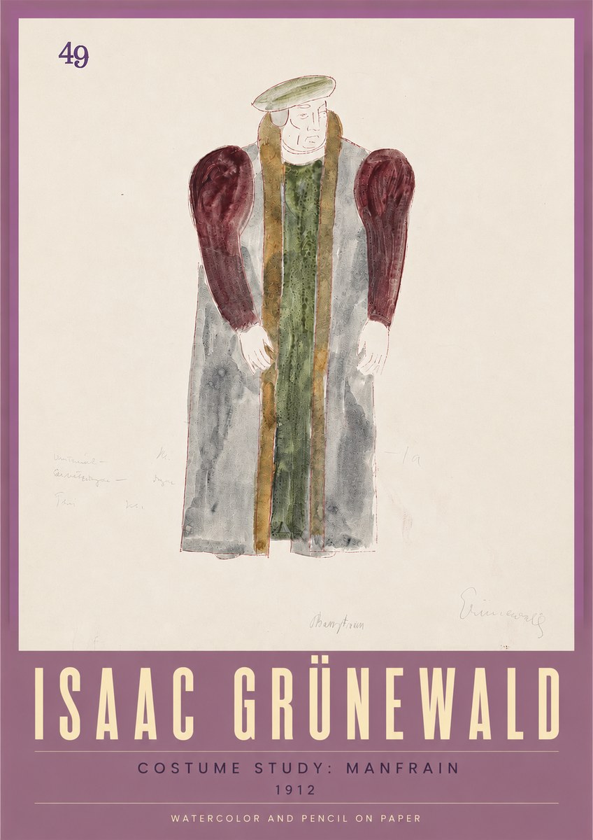 Isaac Grünewald Costume Study: Manfrain No3 - Juliste