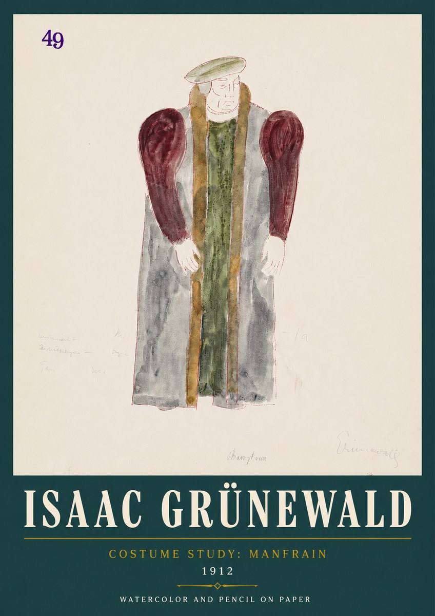 Isaac Grünewald Costume Study: Manfrain No4 - Juliste