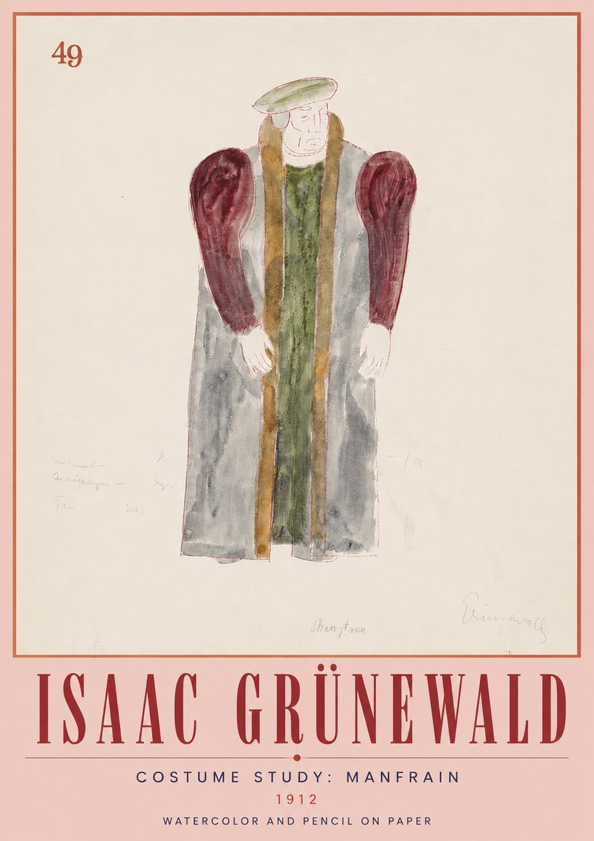 Isaac Grünewald Costume Study: Manfrain No5 - Juliste