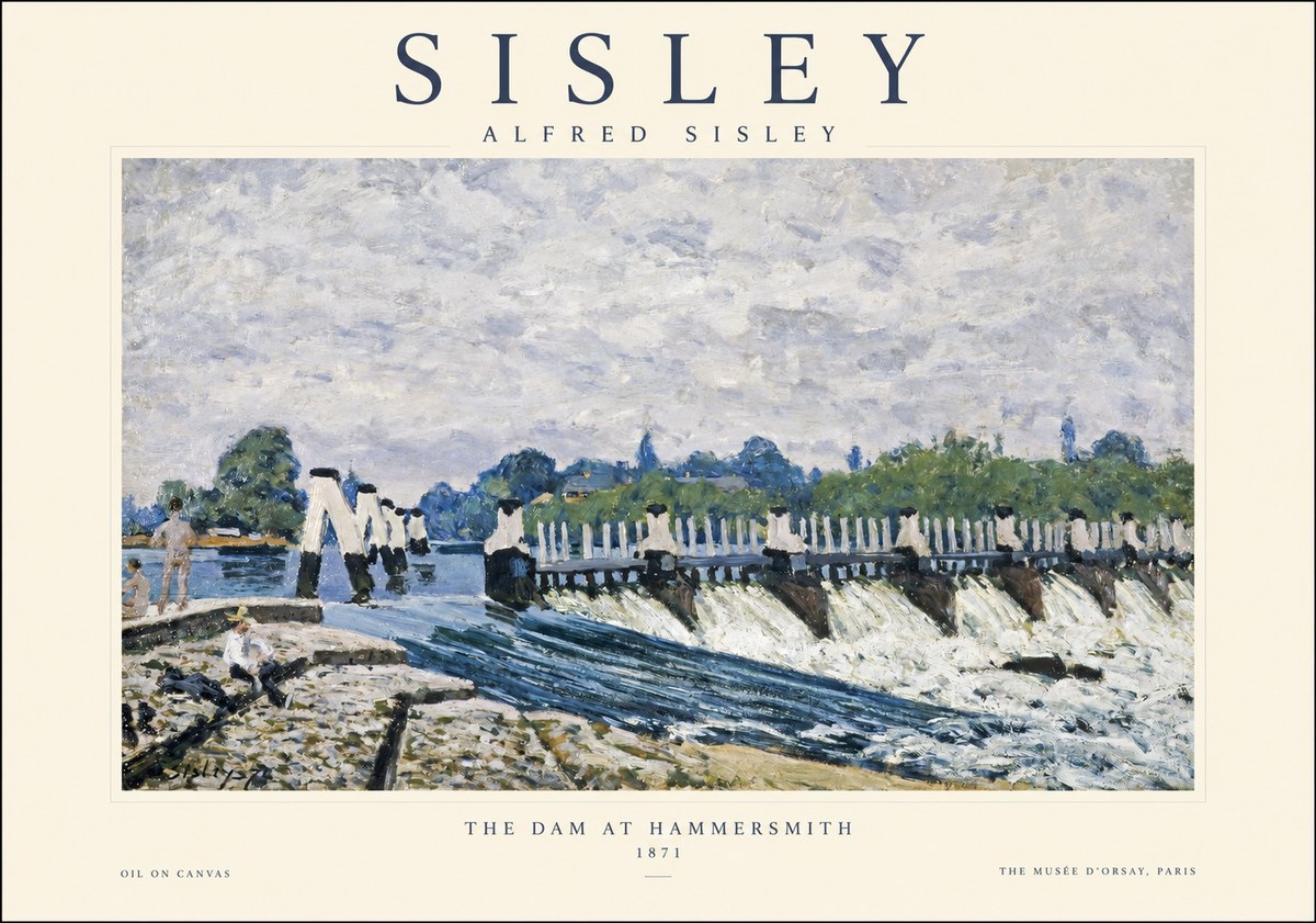 Sisley The Dam at Hammersmith No1 - Juliste