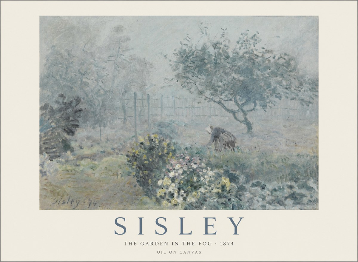 Sisley The Garden in the Fog No1 - Juliste