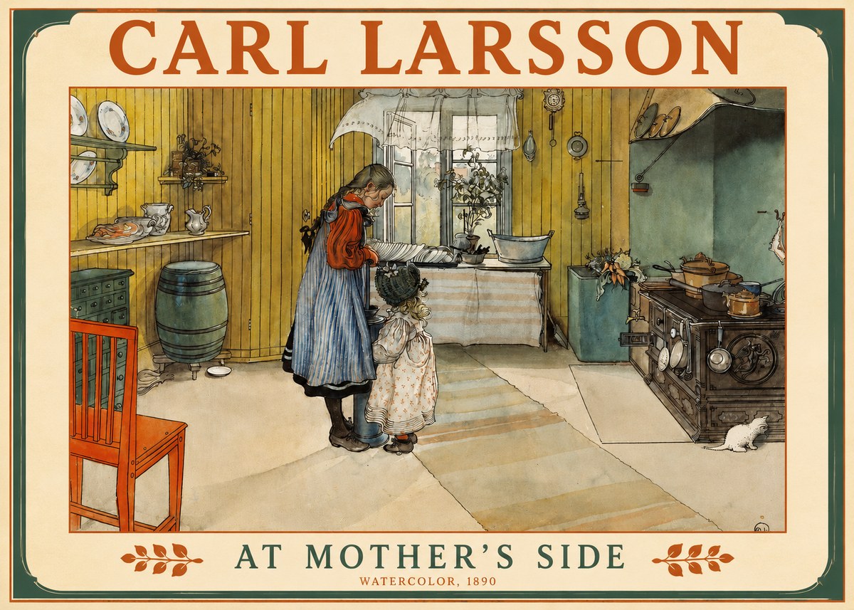 Carl Larsson At Mother's Side No2 - Juliste