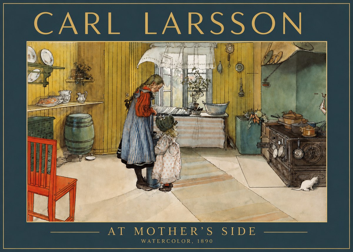 Carl Larsson At Mother's Side No3 - Juliste