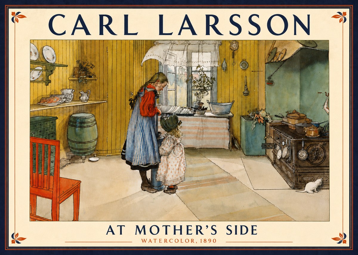 Carl Larsson At Mother's Side No5 - Juliste