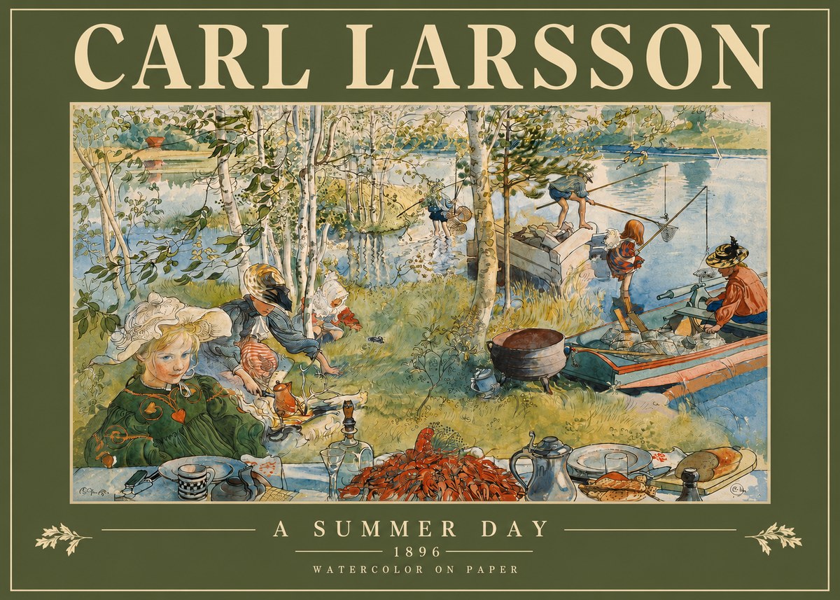 Carl Larsson A Summer Day No3 - Juliste