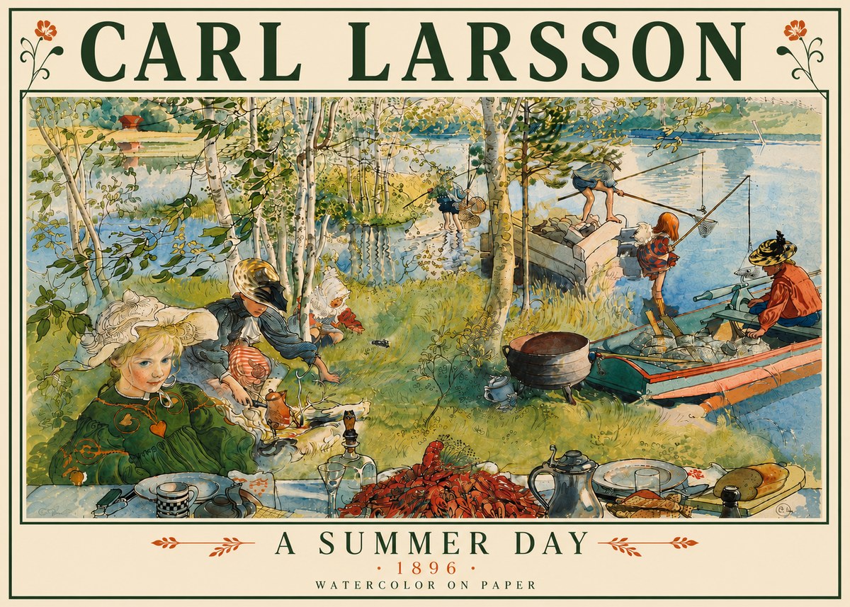 Carl Larsson A Summer Day No6 - Juliste