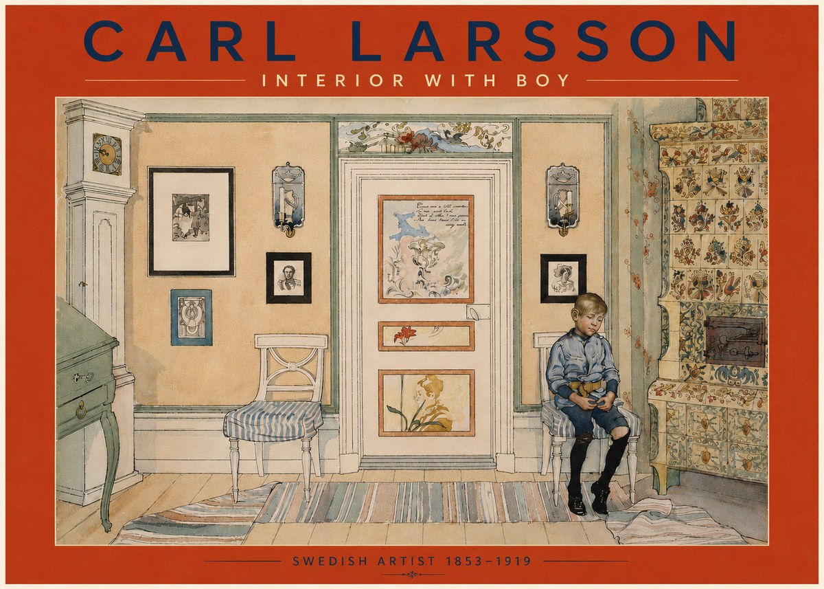 Carl Larsson Interior with Boy No4 - Juliste