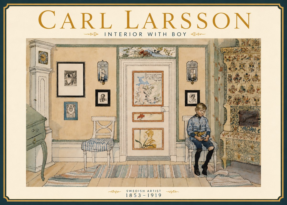 Carl Larsson Interior with Boy No6 - Juliste