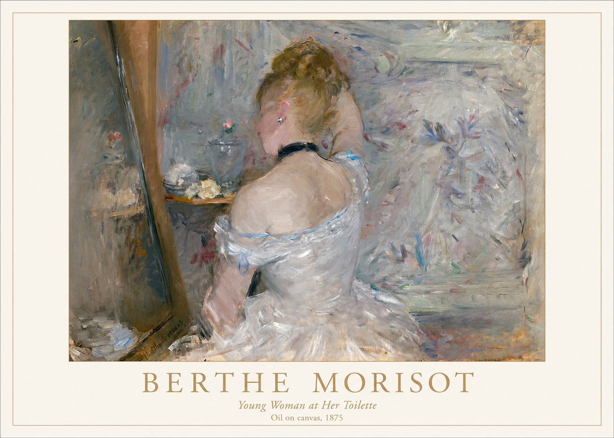 Berthe Morisot Young Woman at Her Toilette No1 - Juliste