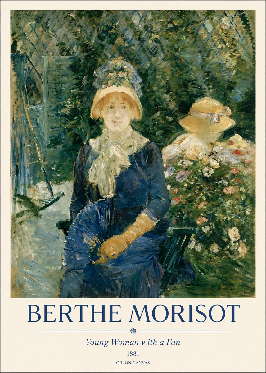 Berthe Morisot Young Woman with a Fan II No1 - Juliste