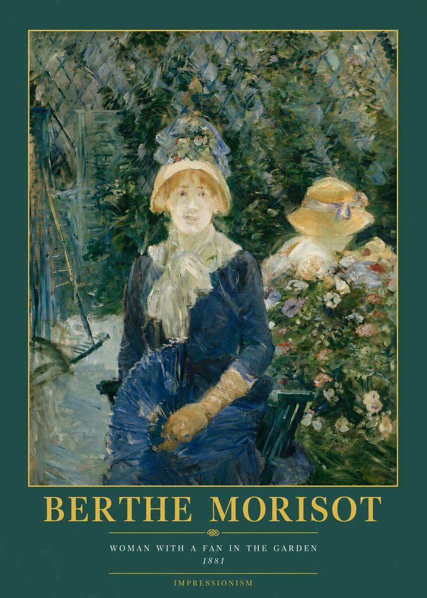 Berthe Morisot Young Woman with a Fan II No3 - Juliste