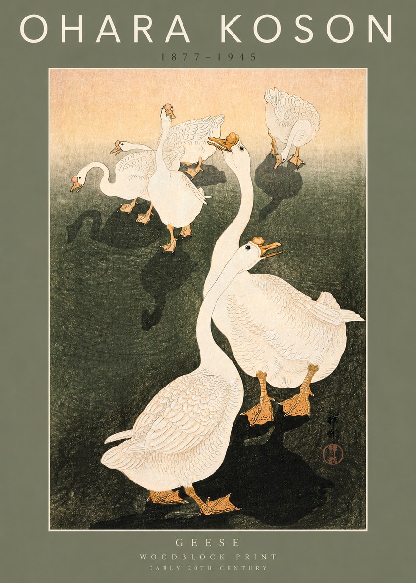 Ohara Koson Geese No2 - Juliste