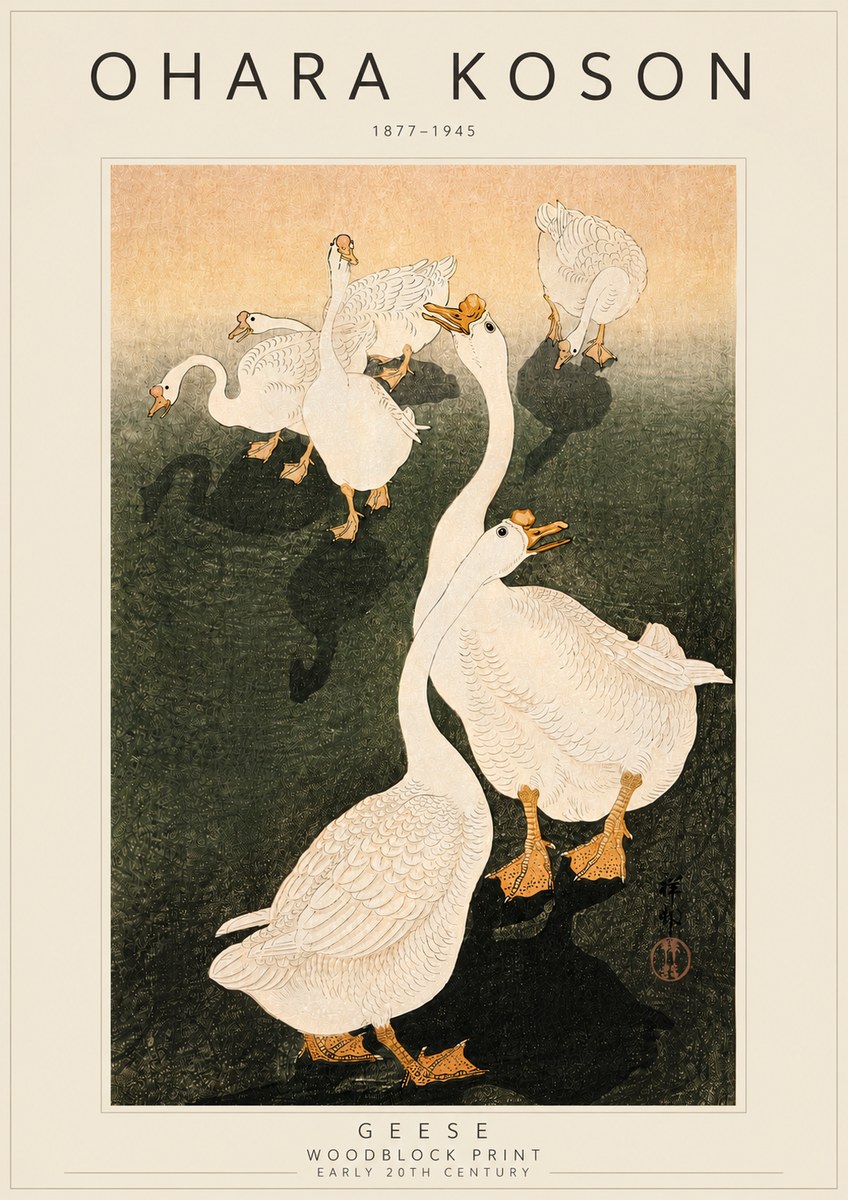 Ohara Koson Geese No4 - Juliste