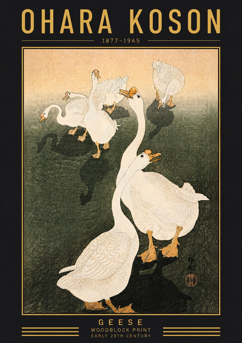 Ohara Koson Geese No5 - Juliste