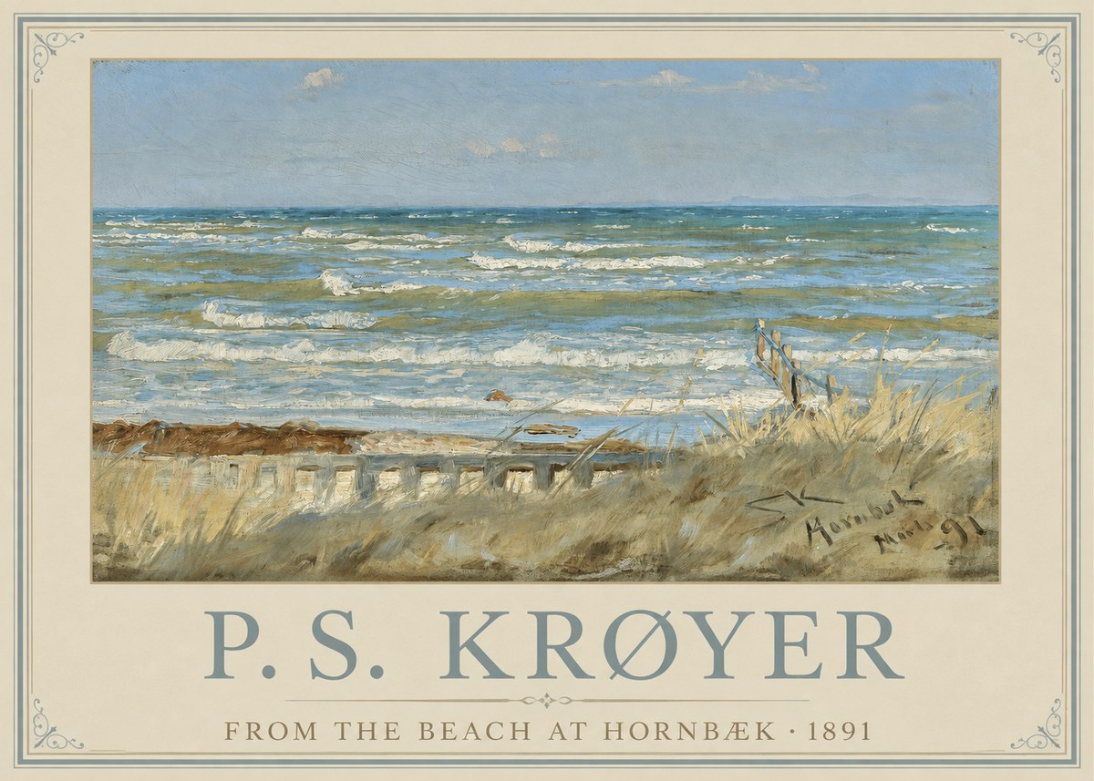 P.S. Krøyer From the Beach at Hornbæk · 1891 No1 - Juliste