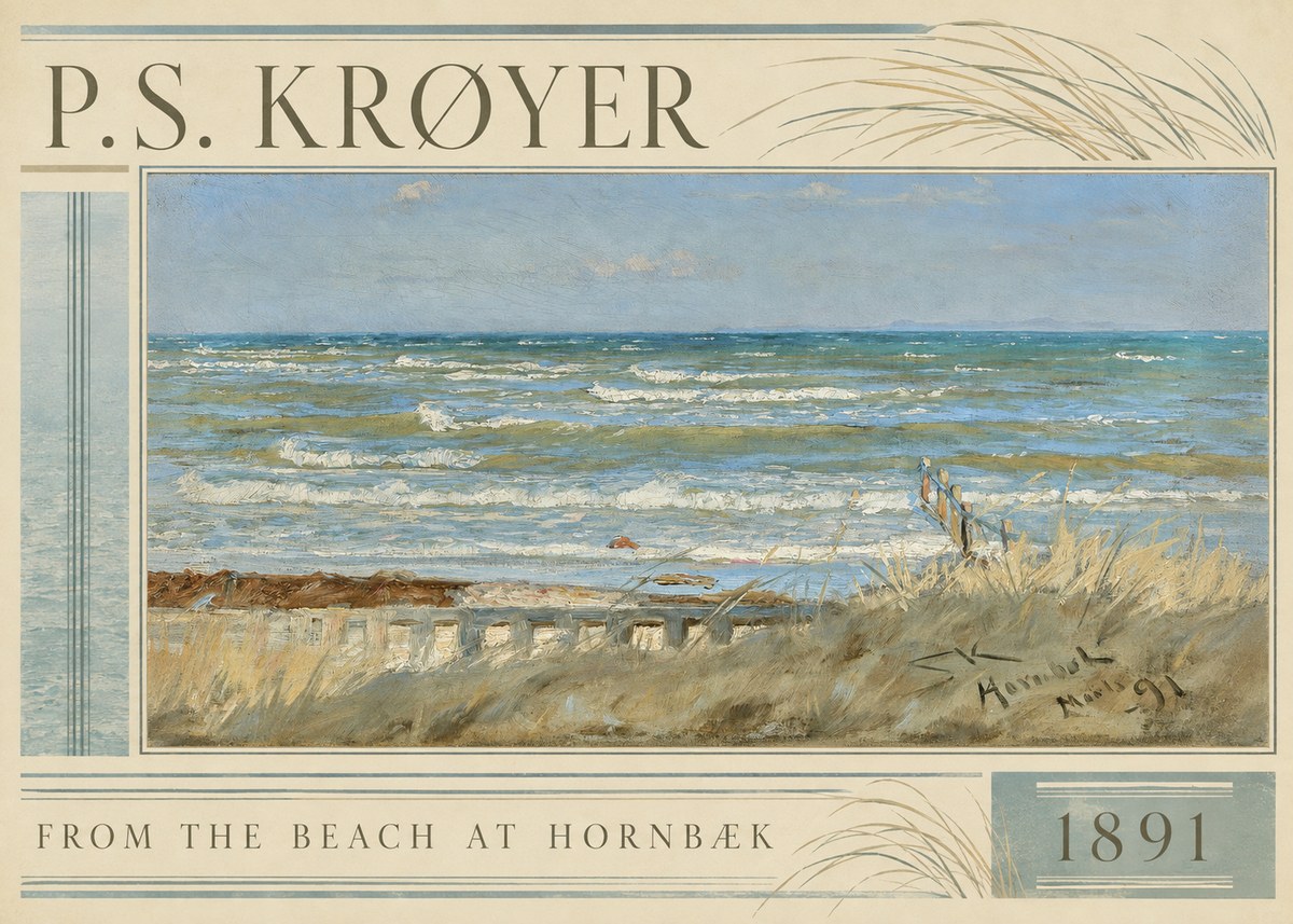 P.S. Krøyer From the Beach at Hornbæk · 1891 No2 - Juliste