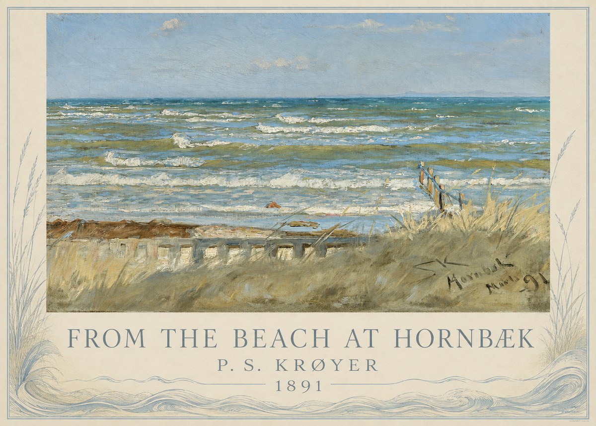 P.S. Krøyer From the Beach at Hornbæk · 1891 No3 - Juliste