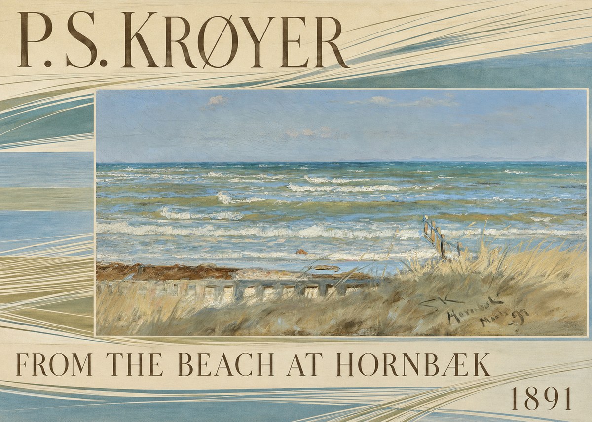 P.S. Krøyer From the Beach at Hornbæk · 1891 No6 - Juliste