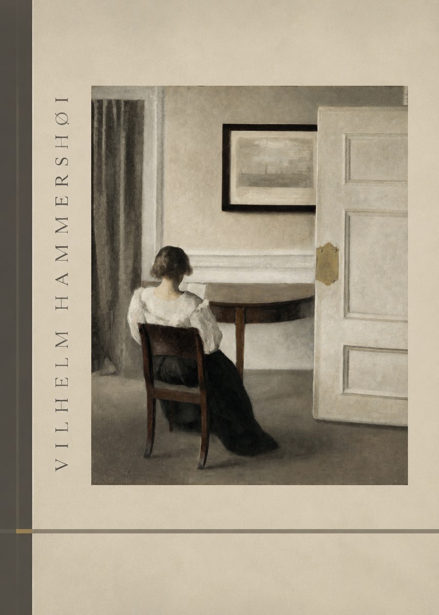 Vilhelm Hammershøi Interior with a Woman, Strandgade 30 No2 - Juliste