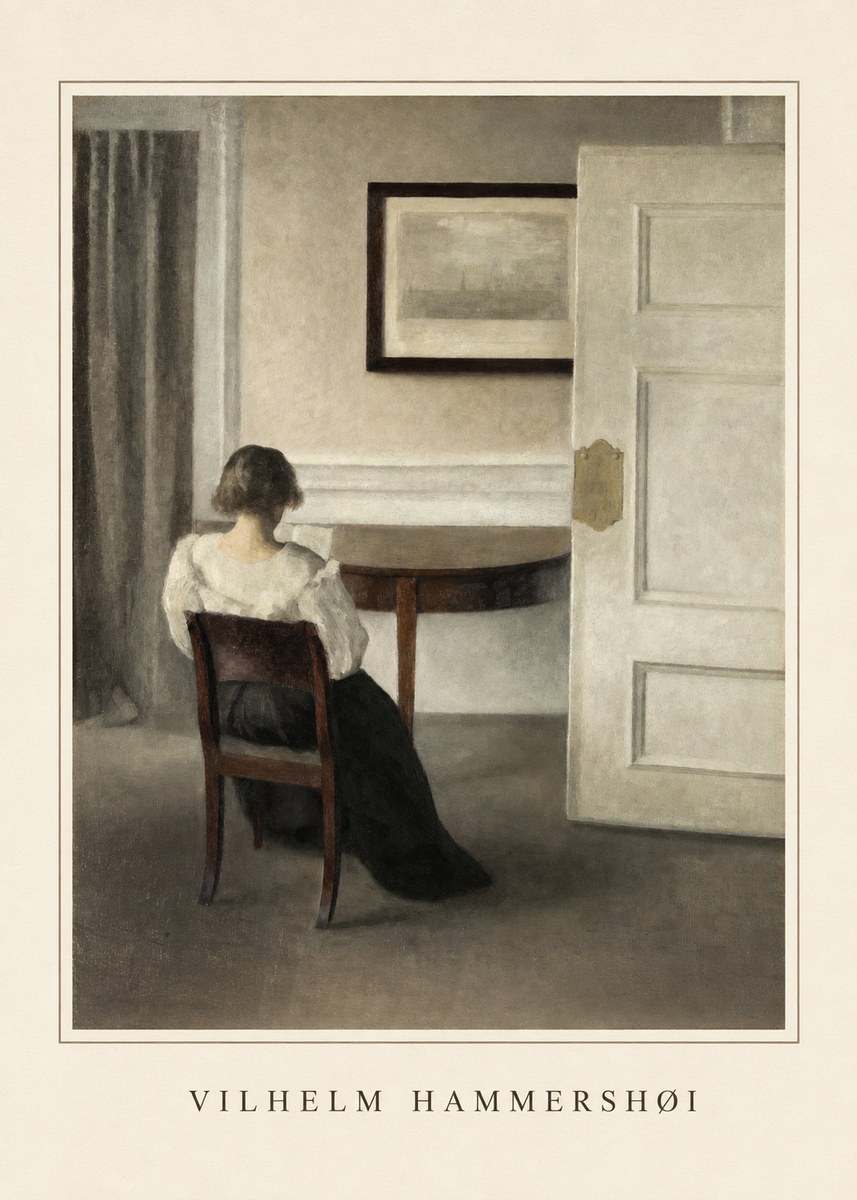 Vilhelm Hammershøi Interior with a Woman, Strandgade 30 No5 - Juliste