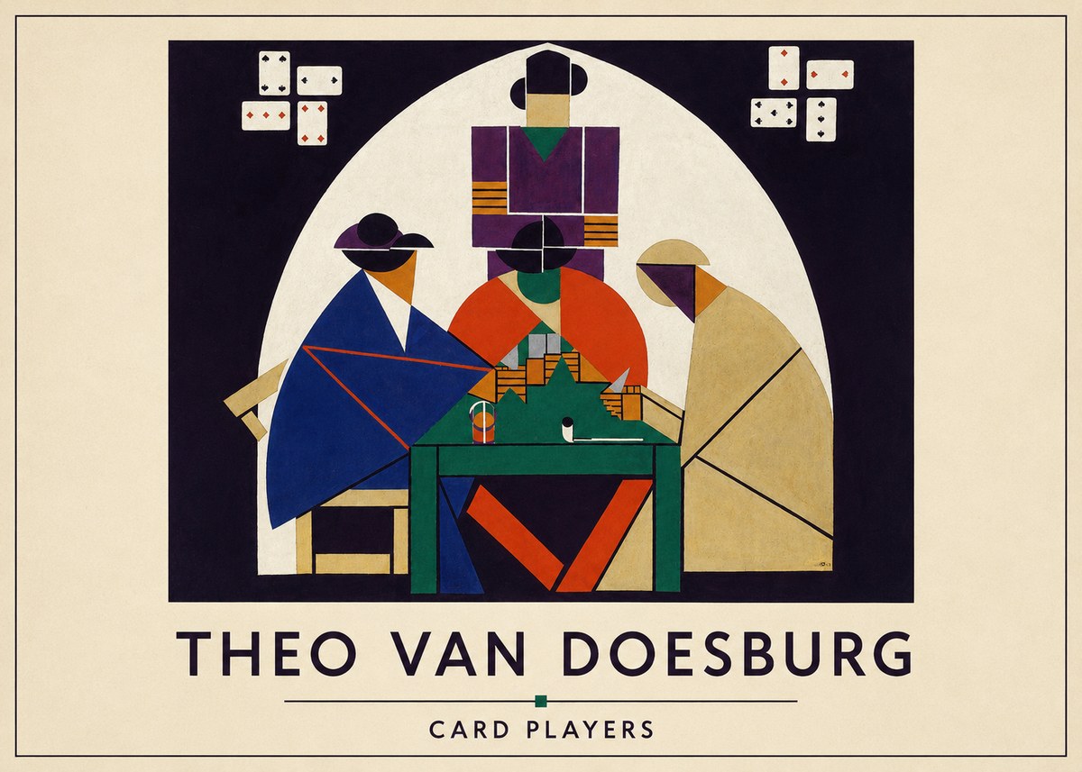 Theo van Doesburg Card Players No4 - Juliste