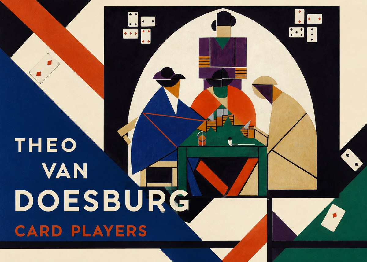 Theo van Doesburg Card Players No5 - Juliste