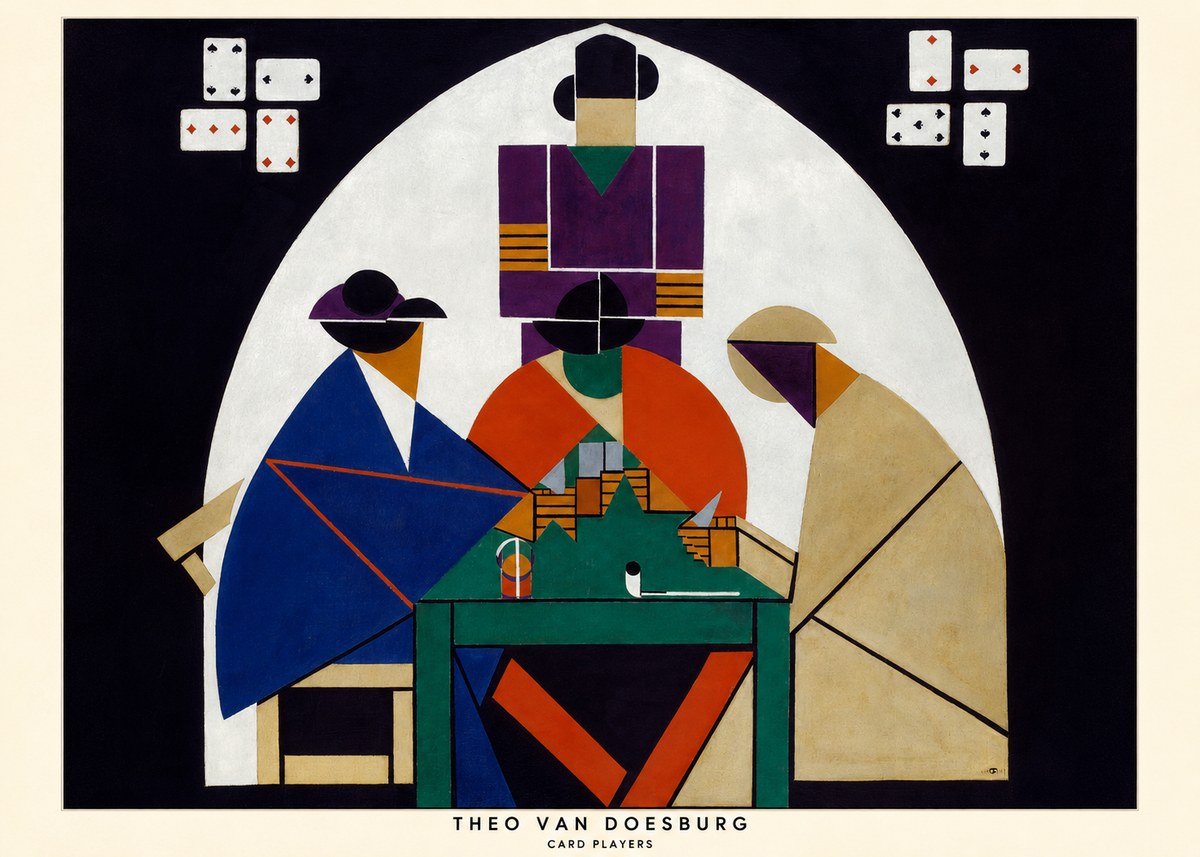 Theo van Doesburg Card Players No6 - Juliste