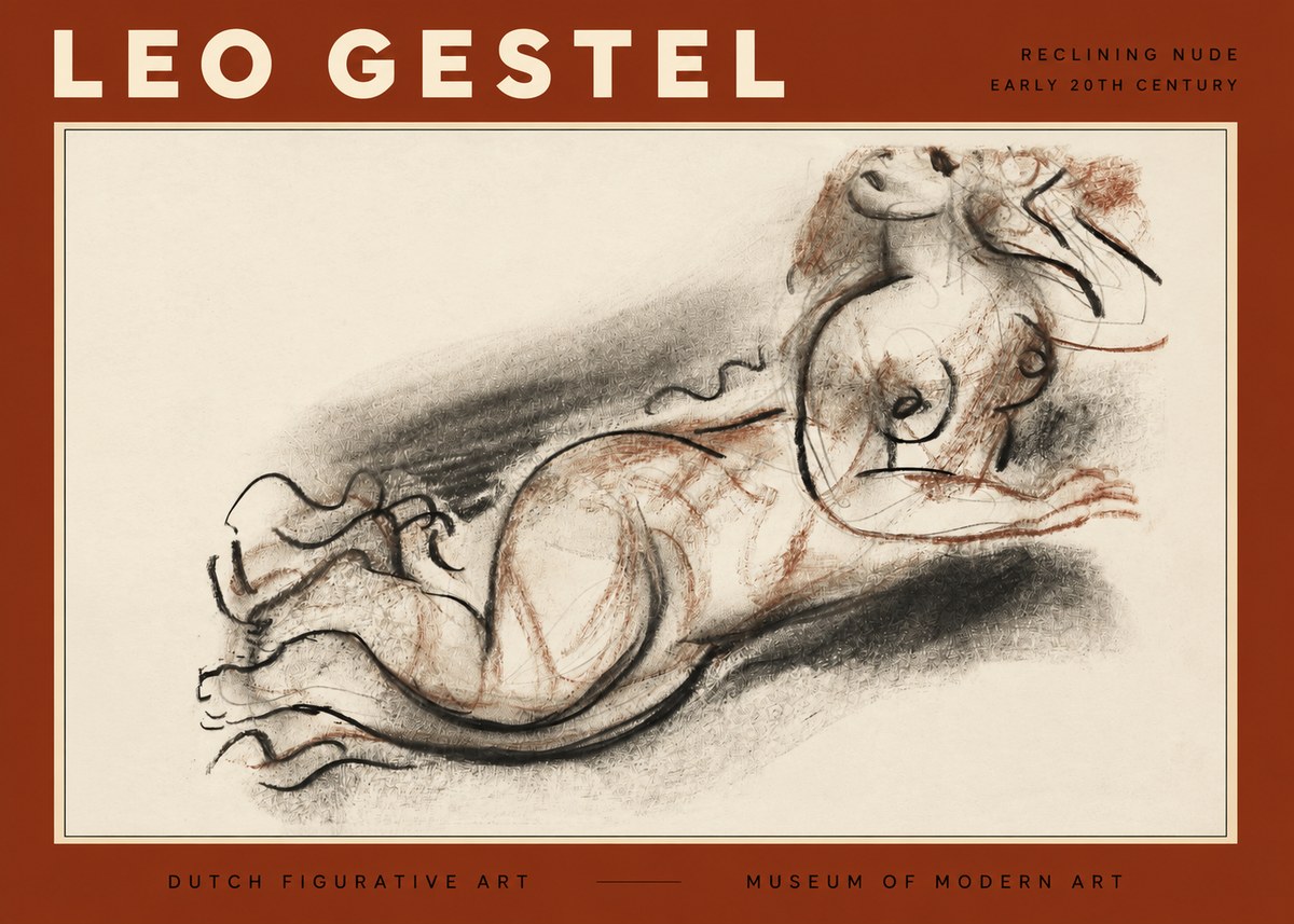 Leo Gestel Reclining Nude No2 - Juliste